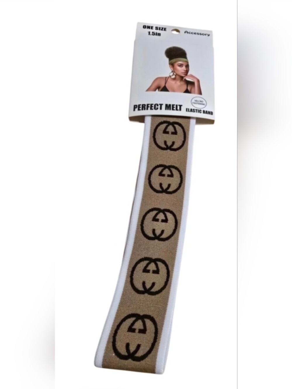 Perfect Melt Elastic Headband - Black and Tan